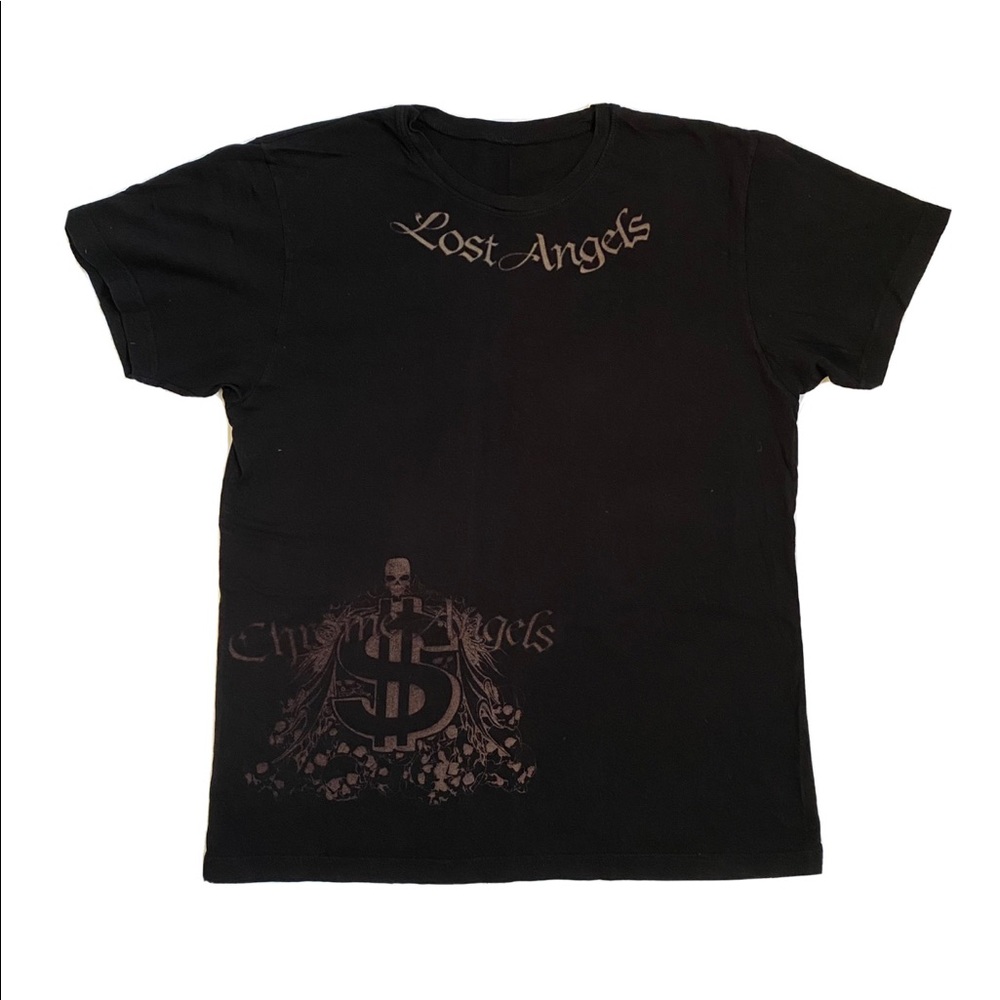 Chrome Angels Black Lust Skull Money Crewneck Tee Shirt View 2